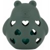 PETITE&MARS Hračka silikónová s hrkálkou Bear Basil Misty Green 0m+