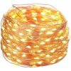 Svetelný drôtik 100ks LED na batérie teplá biela farba svetla
