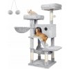 ŠKRABADLO PRE MAČKY XXL VEĽKÉ 255cm VEŽA HÚPACIA SIEŤ RÚRA DOMČEK SVETLO SIVÉ S LABKAMI