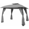 Sunfun Záhradný altánok Valencia, 3,3 × 3,3 × 2,7 m, oceľ, polyester, sivý, 212-B-427