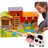 VZDELÁVACIE DREVENÉ KOCKY MONTESSORI - DEDINA FARMA ZVIERATÁ STAJŇA XL