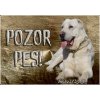 Pozorpes.sk, výstražná tabuľka (Stredoázijský ovčiak)