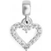 Daniel Wellington Strieborný srdiečkový prívesok s čírymi kryštálmi Charms DW00401051
