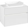 VILLEROY & BOCH Collaro závesná skrinka pod umývadlo na dosku (umývadlo v strede), 2 zásuvky, s LED osvetlením, 800 x 500 x 548 mm, White Matt, C108B0MS