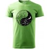Yin & Yang hory a moře - Klasické pánske tričko vyššej gramáže - S ( Trávová zelená )