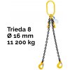 Reťazový záves, oko-2 hák, skracovač, Nosnosť 11 200/8 000 kg, G8-16, Certifikát, ČŽ 11 200 / 8000 kg 2,5 m Čierna