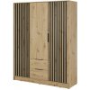 ArtPS Šatníková skriňa KELLY 3D bez zrkadla | dub artisan