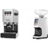 Gaggia New Classic E24, stainless steel + Eureka Atom 60, white