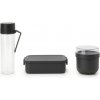 Brabantia Desiatový box, olovrantový box a fľaša na vodu v súprave MAKE & TAKE tmavo šedá
