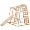 Piccolino Montessori ihrisko 6 v 1 natural s rampou, závesnými prvkami a matracom PREMIUM AAKZ001