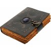 Leather Journals Kožený zápisník Tři fáze měsíce s jedním kamenem a ručním papírem