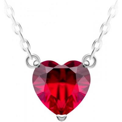 Preciosa Strieborná náhrdelník sa srdiečkom Cher 5236 63 červený