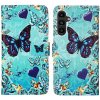 Knižkové puzdro Trendy Colored case Modrý motýľ – Samsung Galaxy S23 FE