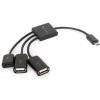 Gembird UHB-OTG-02 Micro USB OTG BM -> 2x USB AF + micro BF, 0,15m