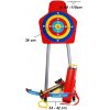 JOKO Sada Veľká Detská kuša s laserom, terčom a šípmi, na stojane 4v1 (Kuša s laserom + šípy + tulec + terč)