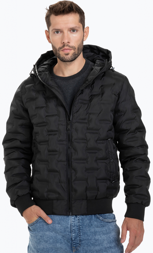 Pitbull West Coast pánska zimná bunda Quilted Hooded Carver black