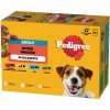Pedigree Adult Výber Chutí s hovädzím a pečenou s kuracím mäsom s rybou s hydinou v želé 12 x 100 g