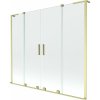 Mexen Velar L Duo, 2-krídlová posuvná vaňová zástena 200 x 150 cm, 8mm číre sklo, zlatá matná, 896-200-003-02-55