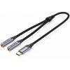Vention USB-C Male to Dual 3.5mm Jack Earphone Adapter 0.3m Gray Aluminum Alloy Type BGNHY