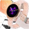 SMARTWATCH DAMSKI RUŽOVÝ, LÁTKOVÝ, GUMOVÝ, 3 PÁSKY, ružový