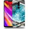 Picasee silikónový prehľadný obal pre LG G7 ThinQ - Blue geometry