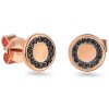 iZlato Forever Náušnice z ružového zlata s čiernymi diamantmi 0.020 ct IZBR849RB