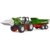 Bruder 03452 ROADMAX Traktor s čelným nakladačom a vozidlomBruder 3452