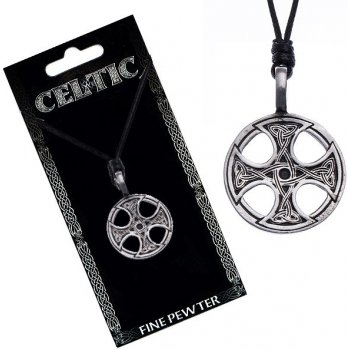Šperky eshop Čierny šnúrkový náhrdelník kovový prívesok keltský kríž Y51.15  od 4,75 € - Heureka.sk