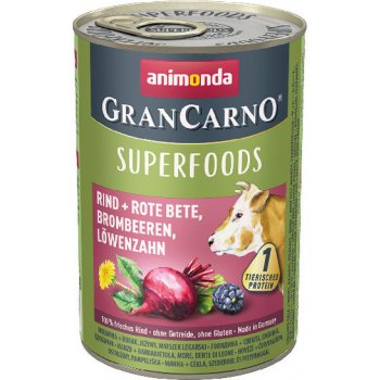 Animonda GranCarno Superfoods Hovädzie + červená repa černice a púpava 400 g