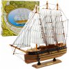 Dekoratívny Zberateľský Model Námorná Loď Plachetnica Trojsťažník Biely 39x36cm