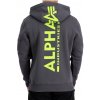 Alpha Industries Back Print Hoody pánska mikina vintage grey Farba: šedá, Veľkosť: L