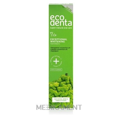 EcoDenta EXCEPTIONAL WHITENING Anti-coffe tobacco bieliaca zubná pasta 100 ml