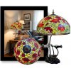 Lampa do obývačky Tiffany kovový stojan Folioles POPPY Ø50*63