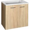 Aqualine Zoja skrinka 49.5x24.5x50 cm závesná kúpeľňová skrinka pod umývadlo dub 51047DP