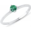 Prsteň z bieleho zlata so smaragdom KLENOTA K0268032
