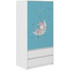 Detská šatníková skriňa so spiacim dievčatkom 180x55x90 cm