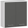 Ak furniture Závesná kúpeľňová skrinka Fin 60 cm bielo-grafitová