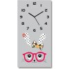 Nástenné hodiny Králik v okuliaroch 30x60 cm