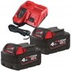 Milwaukee M18 NRG-402 Aku a nabíječka (2x 4,0 Ah)