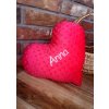 Vankúš minky Srdce s menom Anna Farba výšivky: Bledosivá