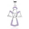 Olivie Strieborný prívesok FIALOVÝ ANJEL 4189 Ag 925; ≤1,5 g.