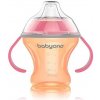 BabyOno Nekvapkajúci hrnček s tvrdým náustkom Baby Ono - oranžovo/ružová