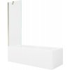 Mexen Cubik obdĺžniková vaňa 150 x 70 cm s plášťom a 1 krídlovou zástenou 60 cm, priehľadná, zlatá - 550315070X9506000050