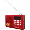 Prenosné rádio KK-9 FM, AUX, TF s batériou 18650, červené.