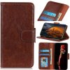 Peňaženkové kožené puzdro Nappa na Motorola Edge 40 - Hnedá