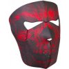 Neoprenová maska na obličej červená lebka - facemask