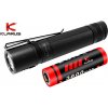 LED Baterka Klarus E2 + špeciálny Li-ion 18650 3600mah 3,6V 6A, Micro-USB nabijateľné