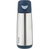 Športová termoska na pitie B.BOX MIDNIGHT 500 ML Strieborná,tmavo modrá