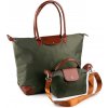 Cestovná taška s kabelkou 2v1 50x36 cm zelená khaki 1sada