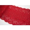 Elastická krajka, vsadka - červená - šírka 17 cm